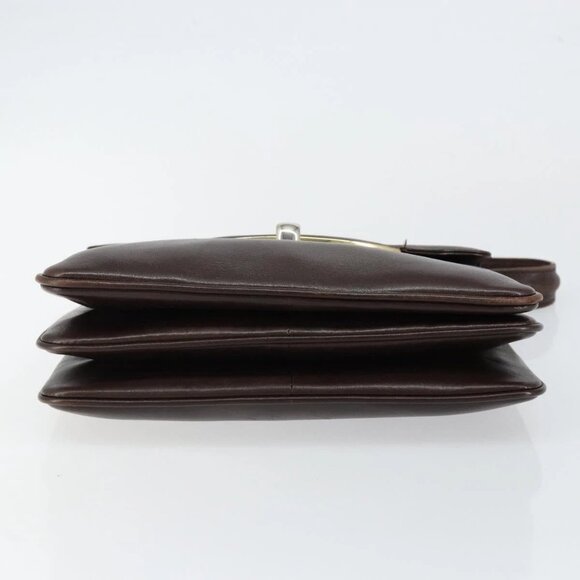 GUCCI Shoulder Bag Leather Brown Gold Auth fm4876 - Picture 6 of 16